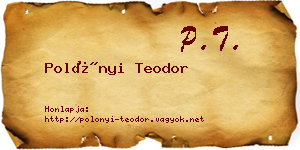 Polónyi Teodor névjegykártya